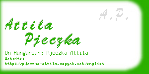 attila pjeczka business card